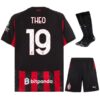 ac milan home kit kids jersey 2025 2026 theo