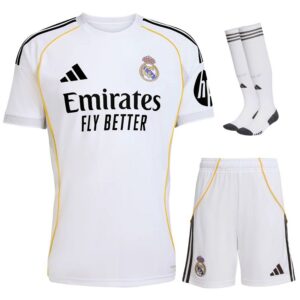 real madrid home child kit shirt 2025 2026
