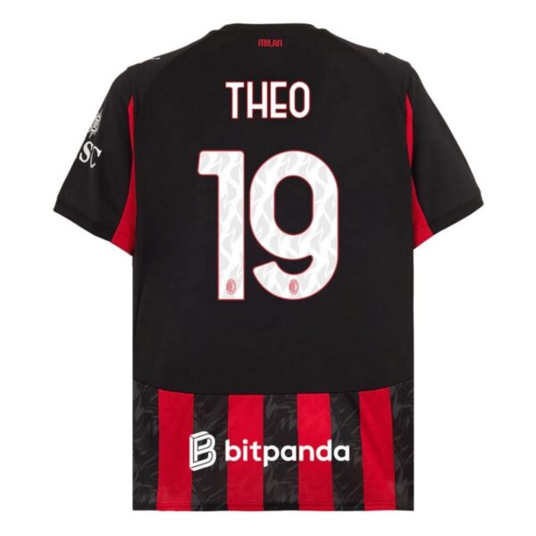 ac milan home kit kids jersey 2025 2026 theo